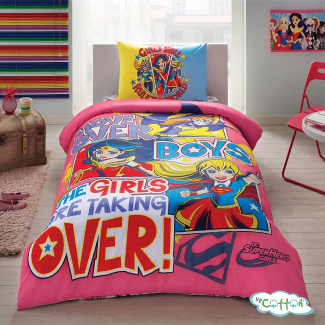 Детский комплект постельного TAC (Тач) SUPER HERO GIRLS Детский комплект постельного TAC (Тач) SUPER HERO GIRLS